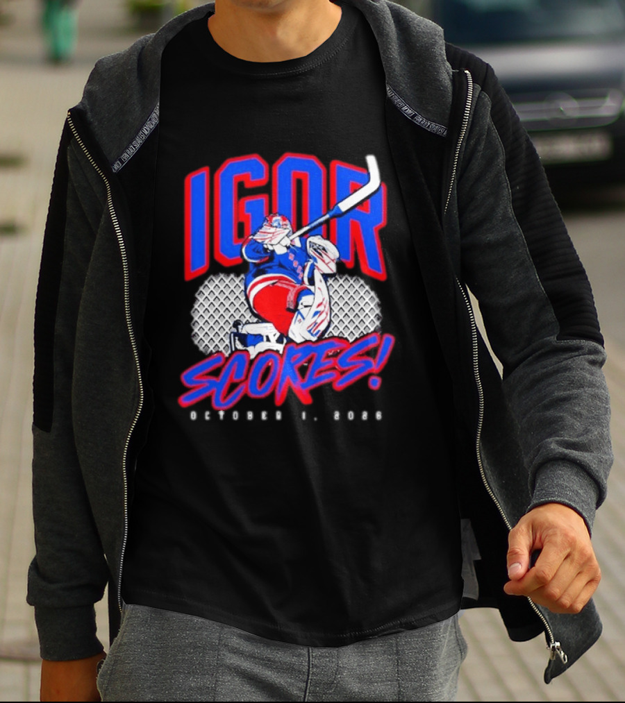Igor Scores October 1 2026 Hockey Goalie Celebration T-Shirt