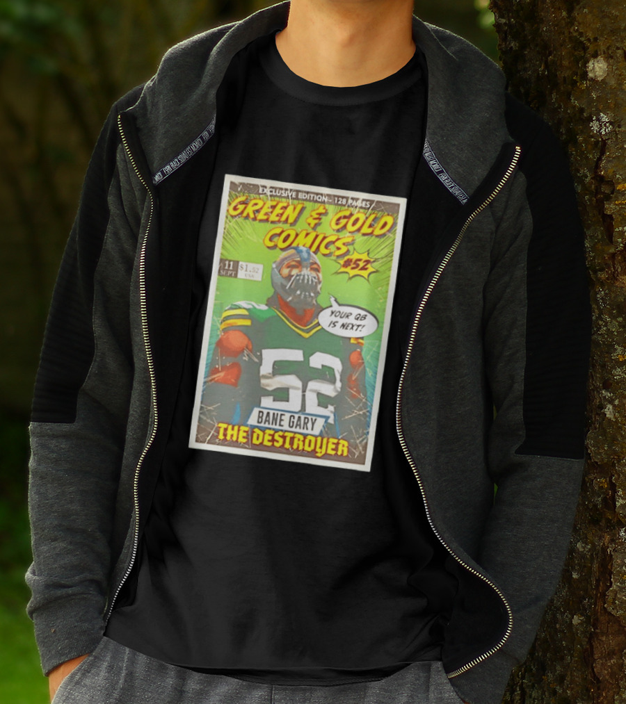 Green & Gold Comics #52 Bane Gary The Destroyer Packers T-Shirt