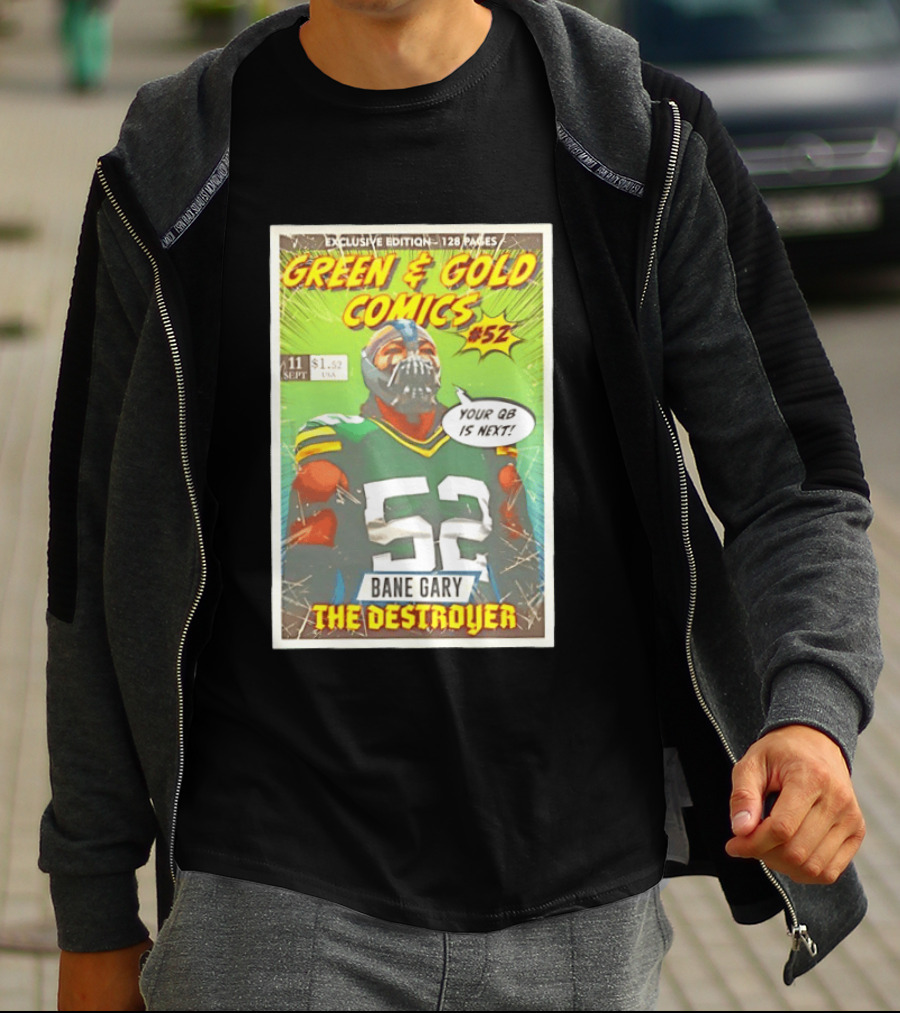 Green & Gold Comics #52 Bane Gary The Destroyer Packers T-Shirt