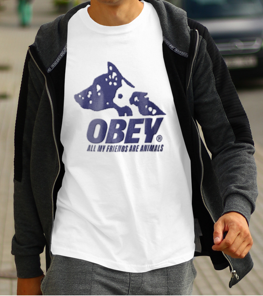 Obey All My Friends Are Animals Dog T-Shirt