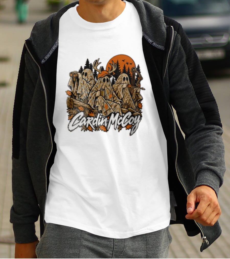 Cardin McCoy Three Ghosts Camouflage Hunting Forest Scene T-Shirt