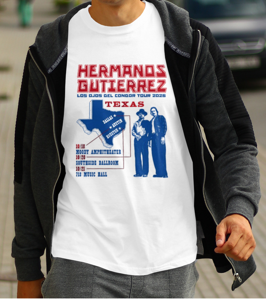 Hermanos Gutierrez Texas Los Ojos Condor Tour Dates October 18 Austin 20 Houston 21 Dallas 2026 T-Shirt