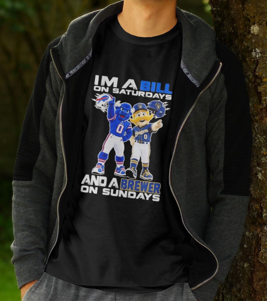Buffalo Bills And Milwaukee Brewers Mascots Saturdays Sundays Fan Gear T-Shirt