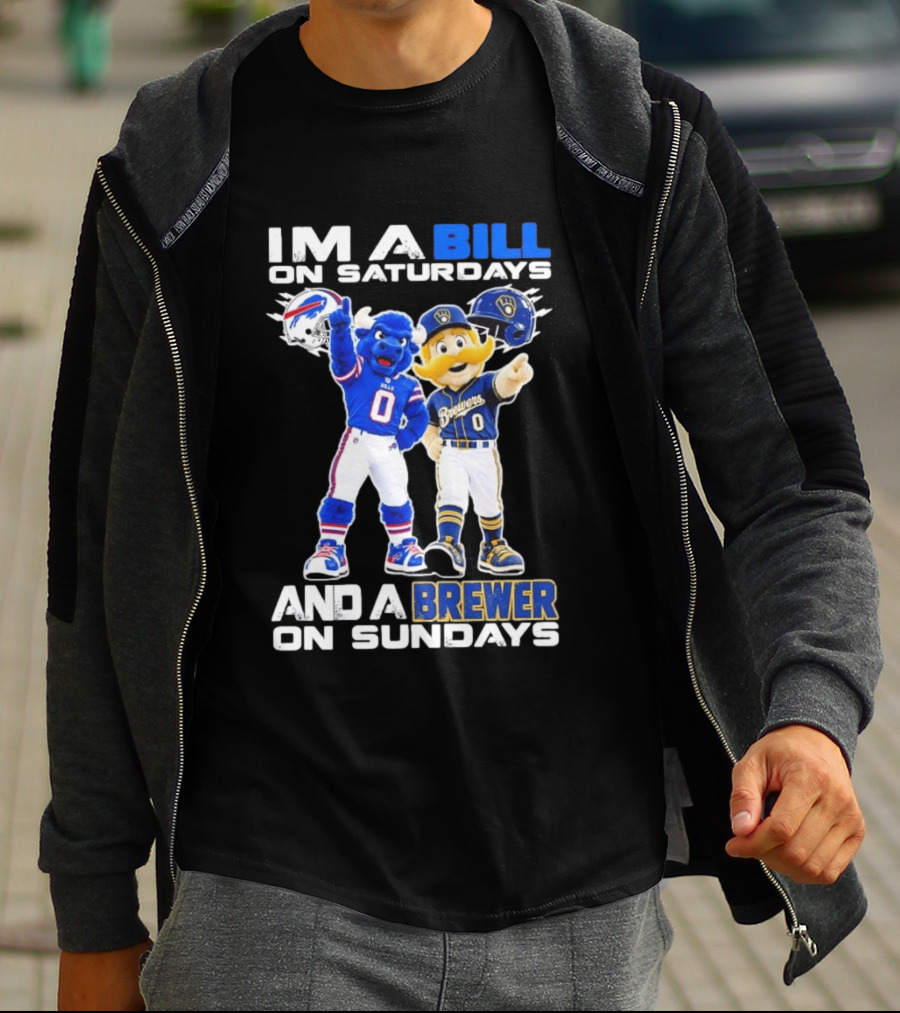 Buffalo Bills And Milwaukee Brewers Mascots Saturdays Sundays Fan Gear T-Shirt
