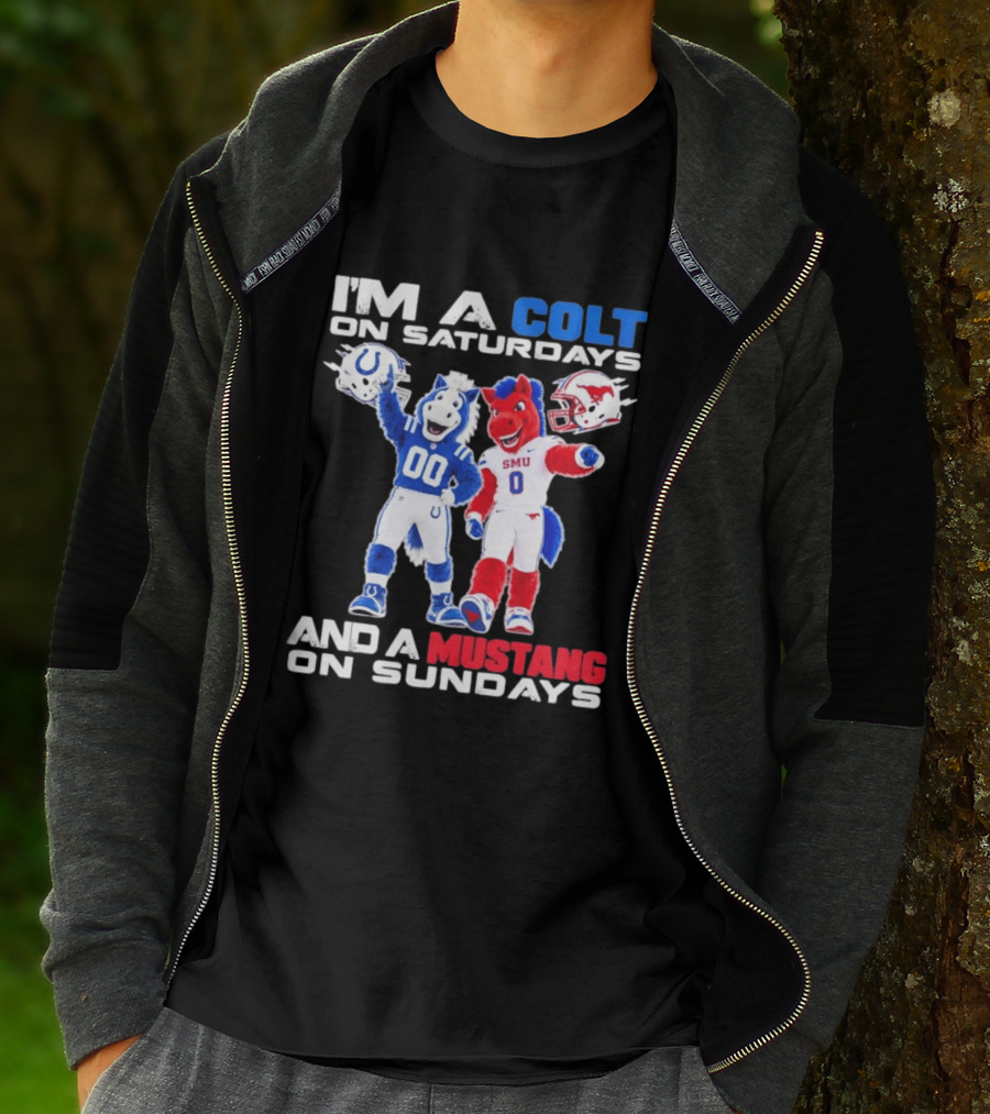 I'm A Colt On Saturdays And A Mustang On Sundays SMU Mascots Football Team T-Shirt
