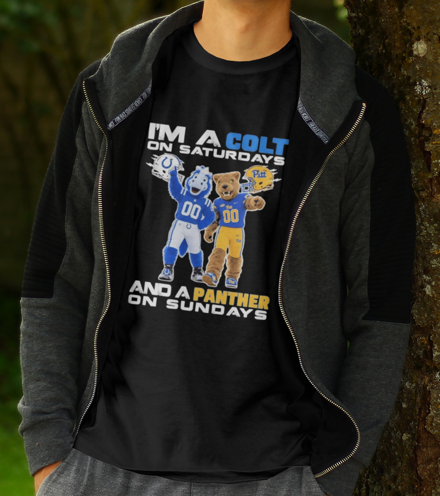 I'm A Colt On Saturdays And A Panther On Sundays Mascots Colts Pitt T-Shirt