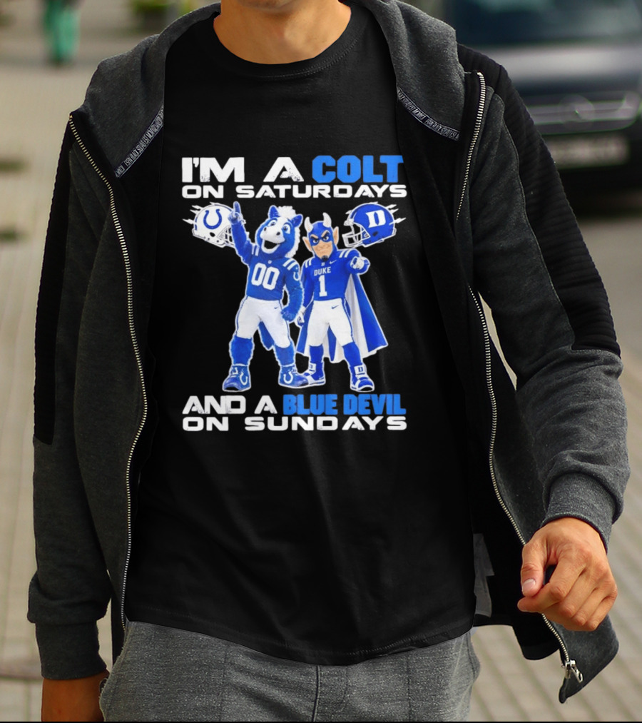 Indianapolis Colts Saturdays Duke Blue Devils Sundays Mascots T-Shirt