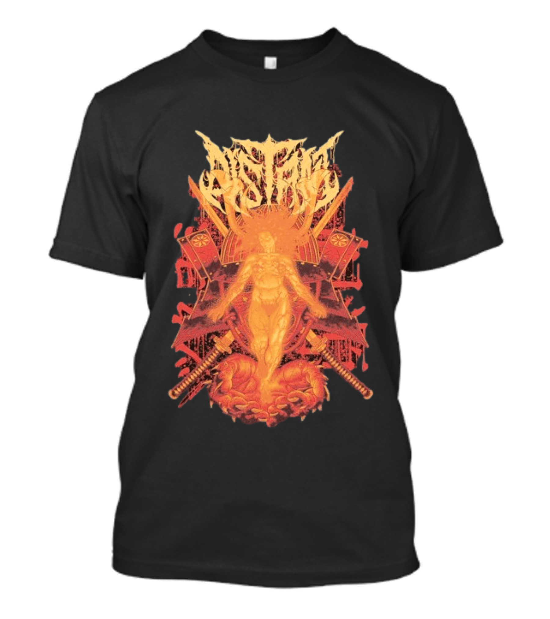 Distant Burning Daath Fiery Angelic Warrior And Swords With Flaming Sun Aesthetic T-Shirt