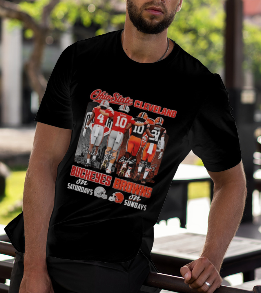 Ohio State Cleveland Buckeyes Browns J Smith Sayin Judkins Ward 4 10 10 21 Saturdays Sundays T-Shirt