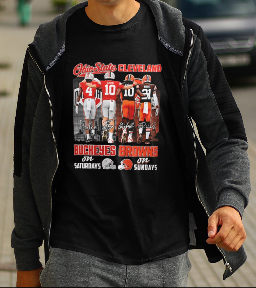 Ohio State Cleveland Buckeyes Browns J Smith Sayin Judkins Ward 4 10 10 21 Saturdays Sundays T-Shirt