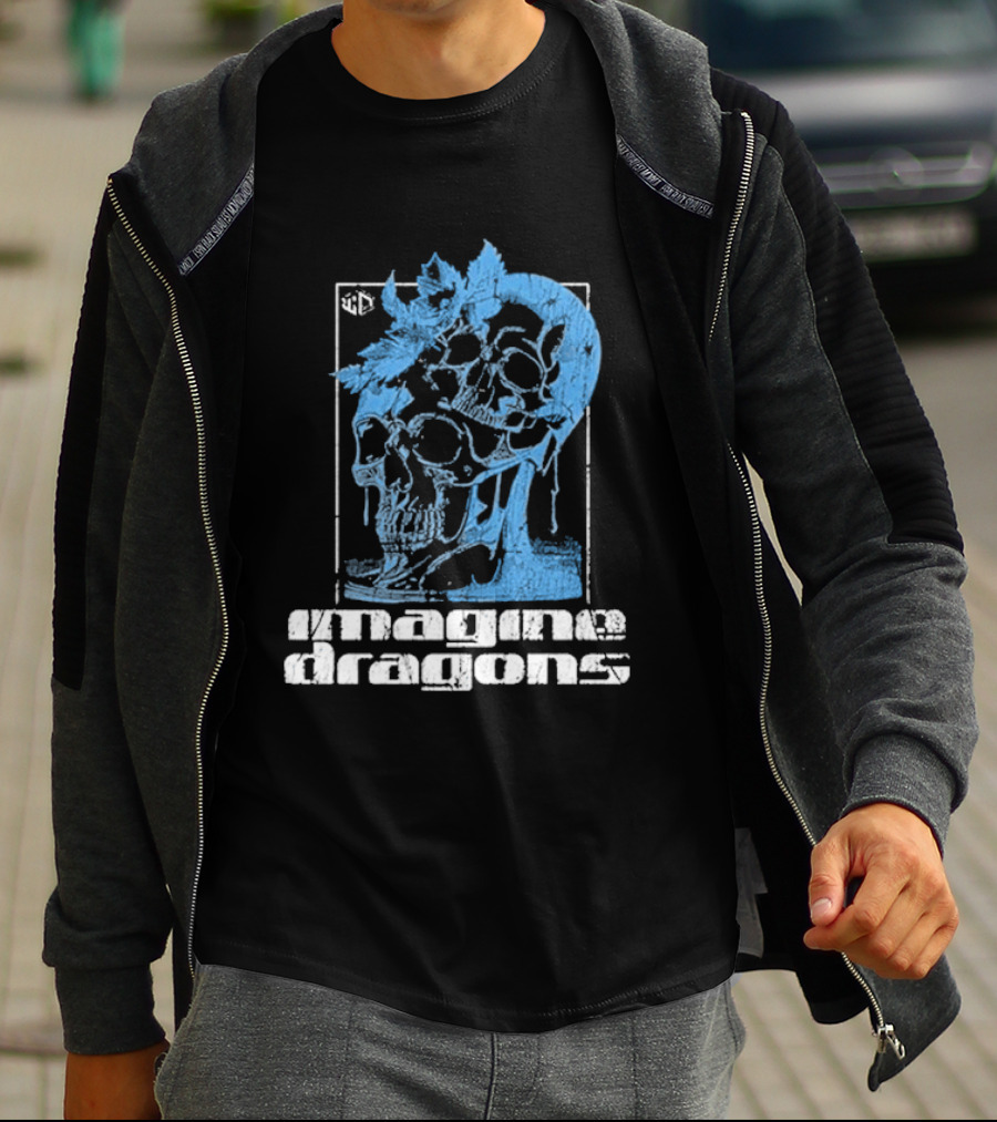 Imagine Dragons Melting Skull Blue T-Shirt