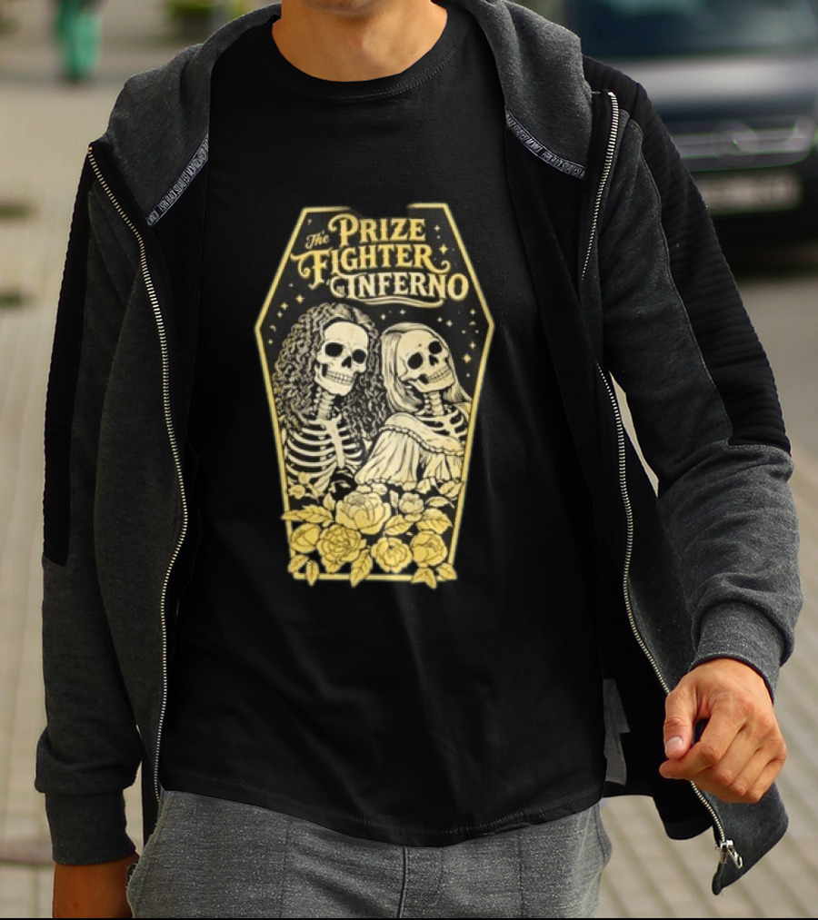Skeleton Lovers Coffin The Prize Fighter Inferno Floral Festival 2026 T-Shirt