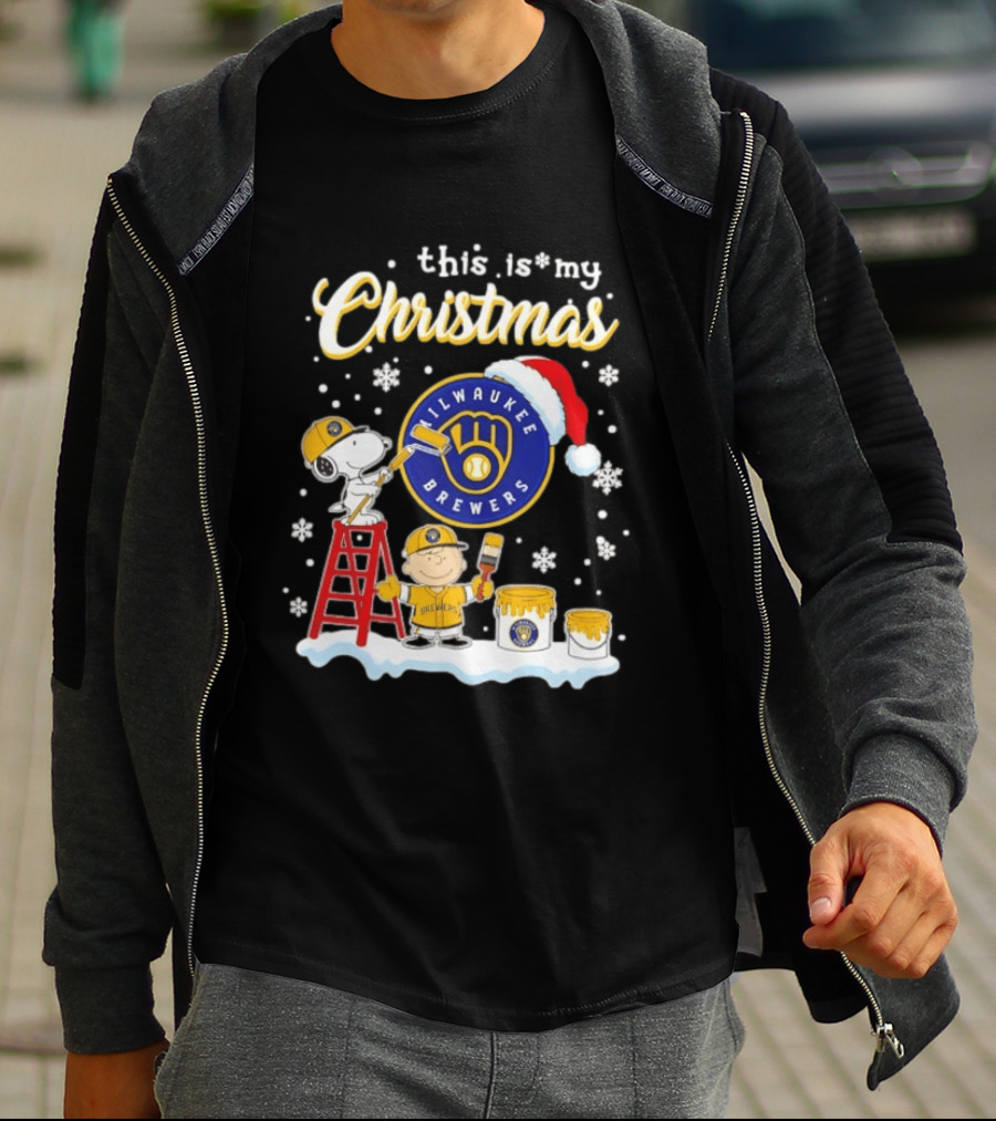 Milwaukee Brewers Snoopy Woodstock Charlie Brown Christmas 2026 T-Shirt