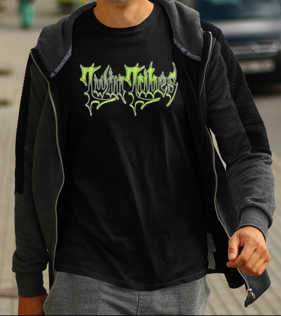 Twin Tribe Twin Tribes Distressed Font Lime Acid Aesthetic T-Shirt