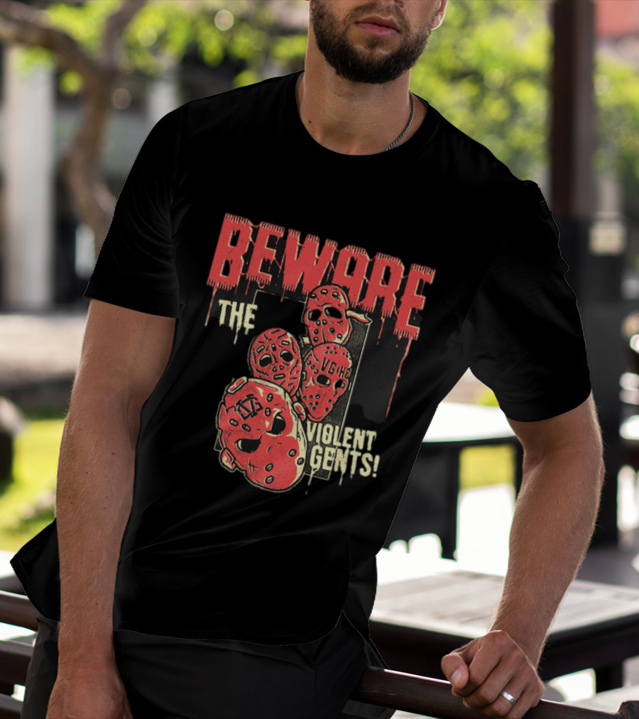 Beware The Violent Gents Hockey Masks VGHC T-Shirt