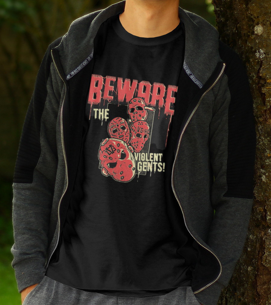 Beware The Violent Gents Hockey Masks VGHC T-Shirt