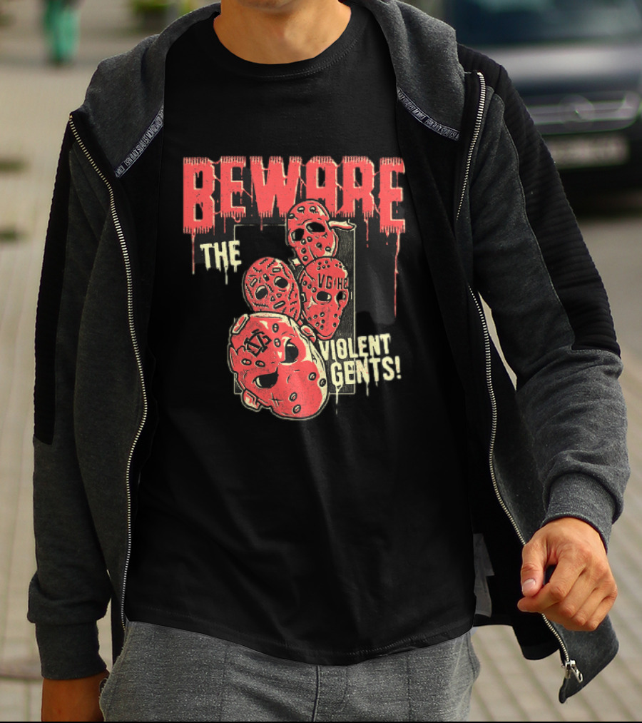 Beware The Violent Gents Hockey Masks VGHC T-Shirt