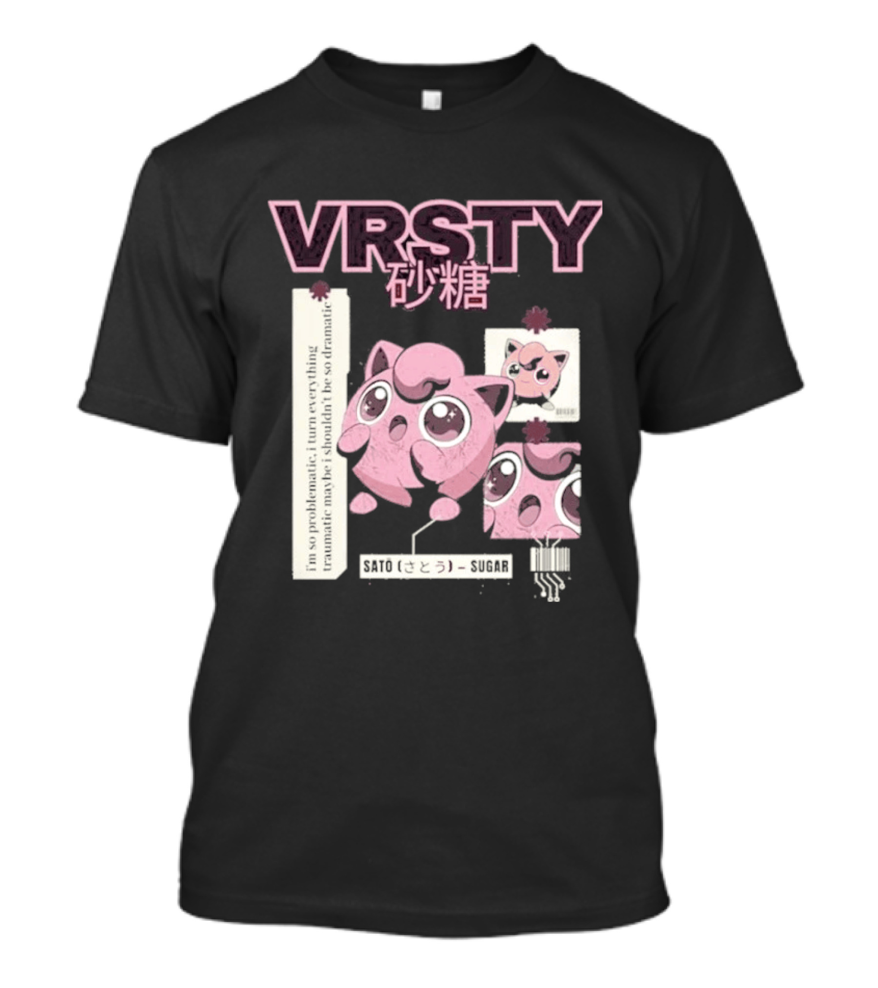 Vrsty Sato Sugar Jigglypuff Anime Style Kawaii Japanese T-Shirt