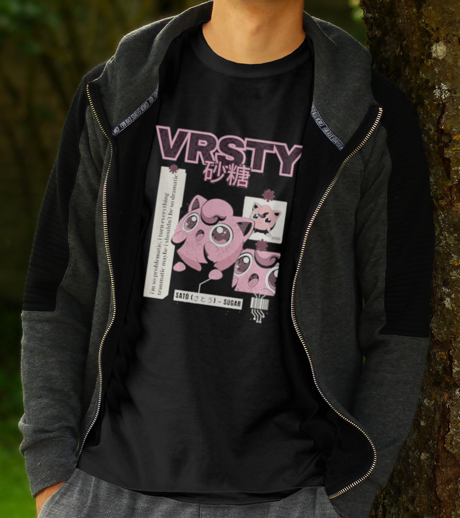 Vrsty Sato Sugar Jigglypuff Anime Style Kawaii Japanese T-Shirt
