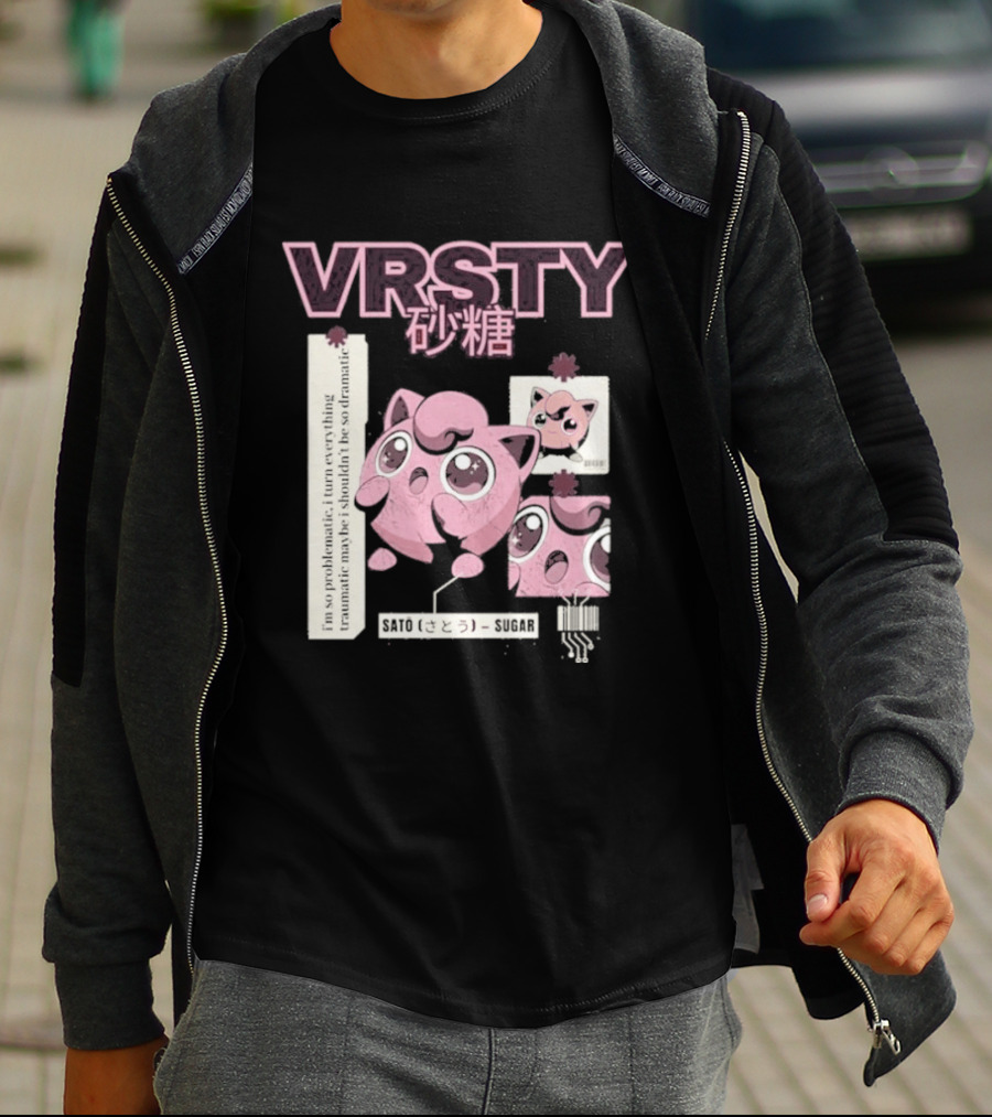 Vrsty Sato Sugar Jigglypuff Anime Style Kawaii Japanese T-Shirt