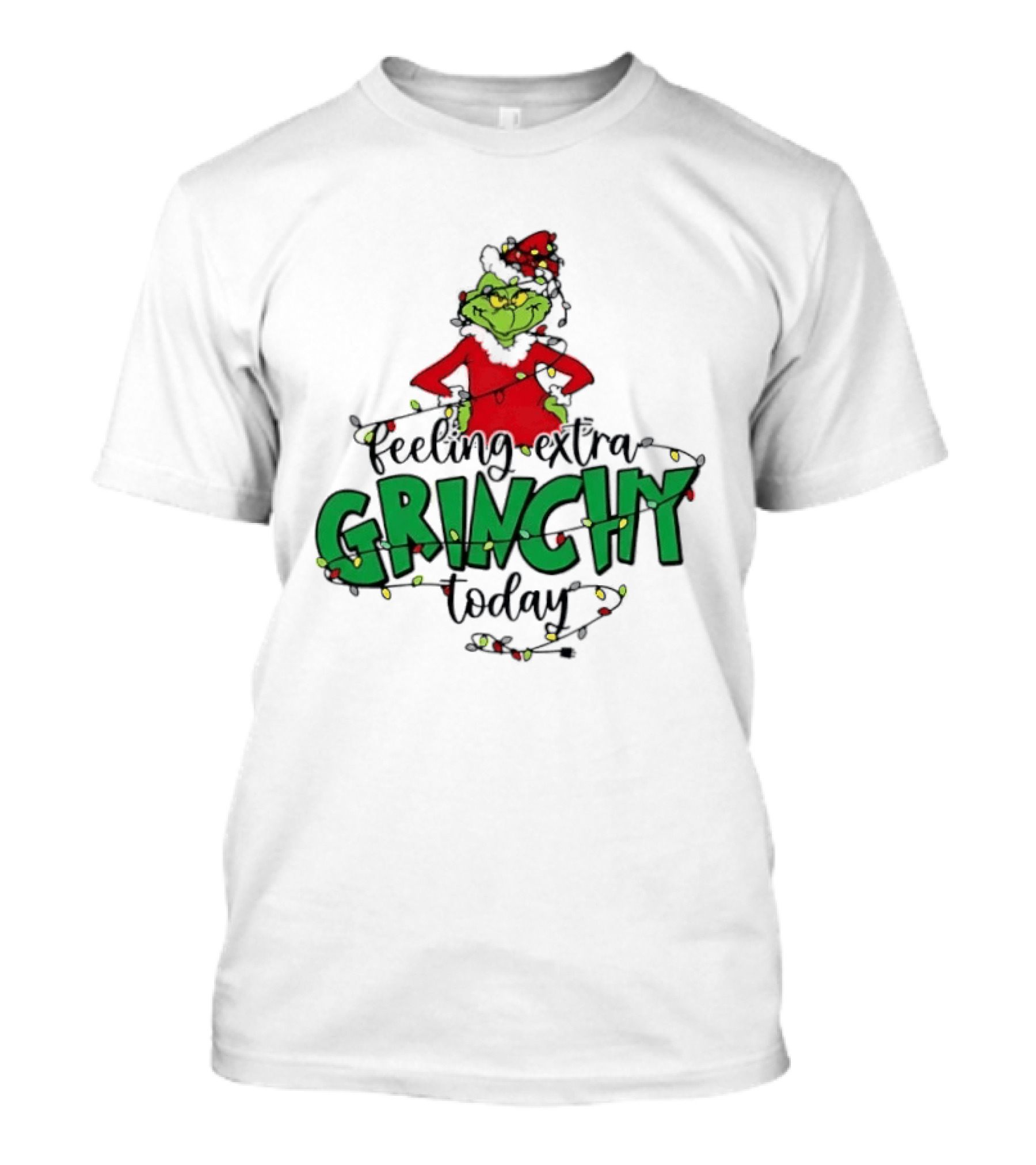 Feeling Extra Grinchy Today Christmas Lights Grinch T-Shirt