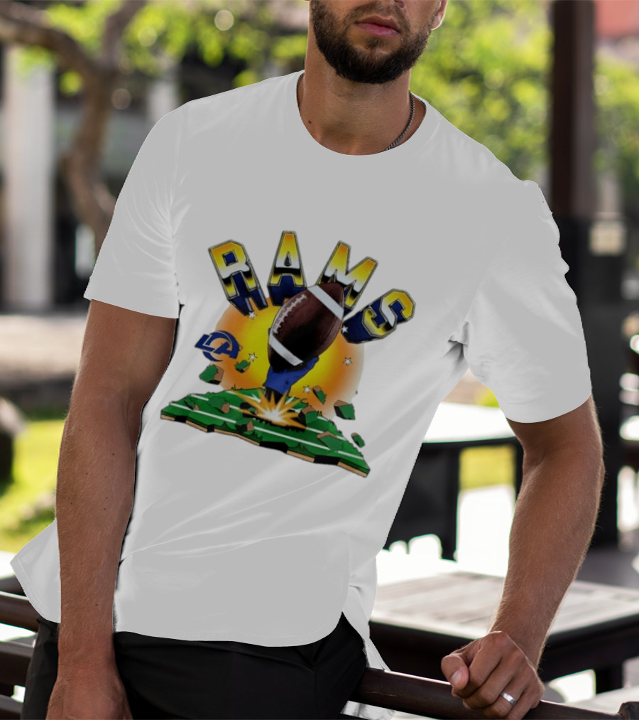Los Angeles Rams 2026 Explode Clubhouse Football Burst T-Shirt