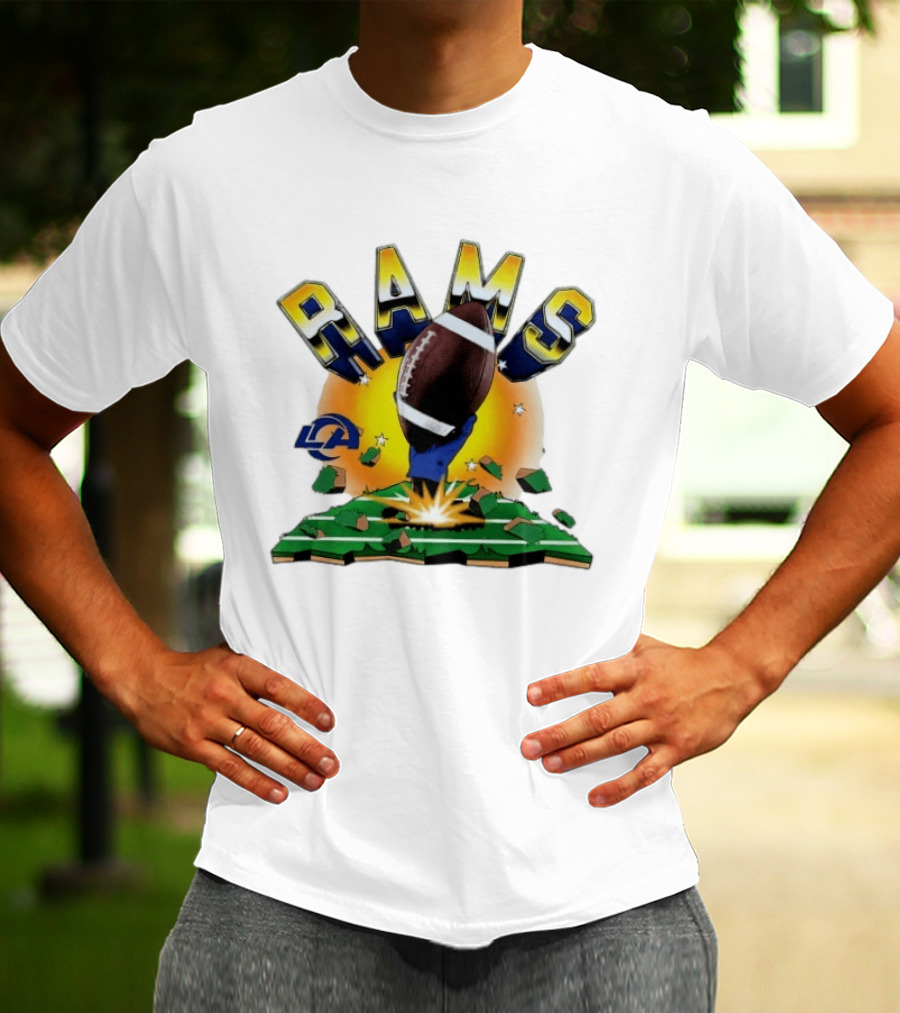 Los Angeles Rams 2026 Explode Clubhouse Football Burst T-Shirt