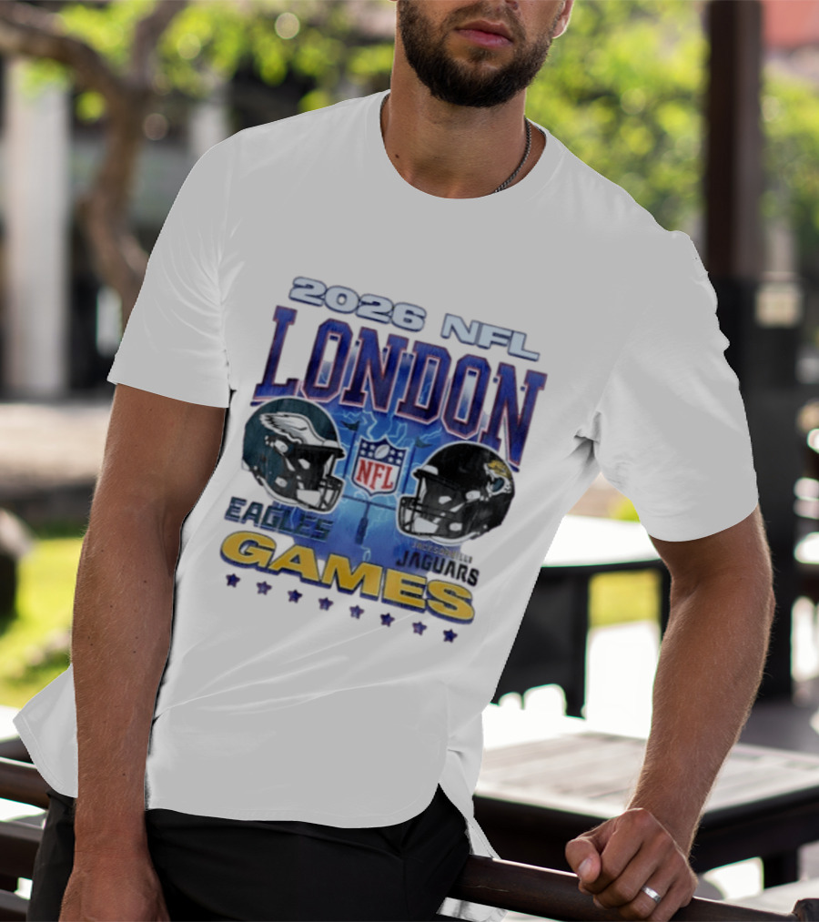 2026 NFL London Games Philadelphia Eagles Vs Jacksonville Jaguars Matchup T-Shirt