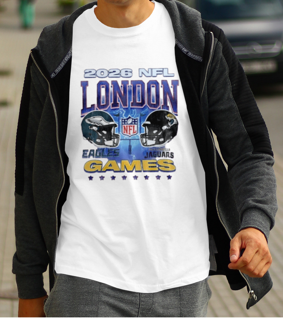 2026 NFL London Games Philadelphia Eagles Vs Jacksonville Jaguars Matchup T-Shirt