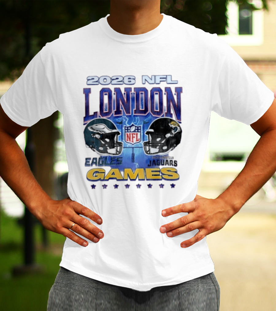 2026 NFL London Games Philadelphia Eagles Vs Jacksonville Jaguars Matchup T-Shirt