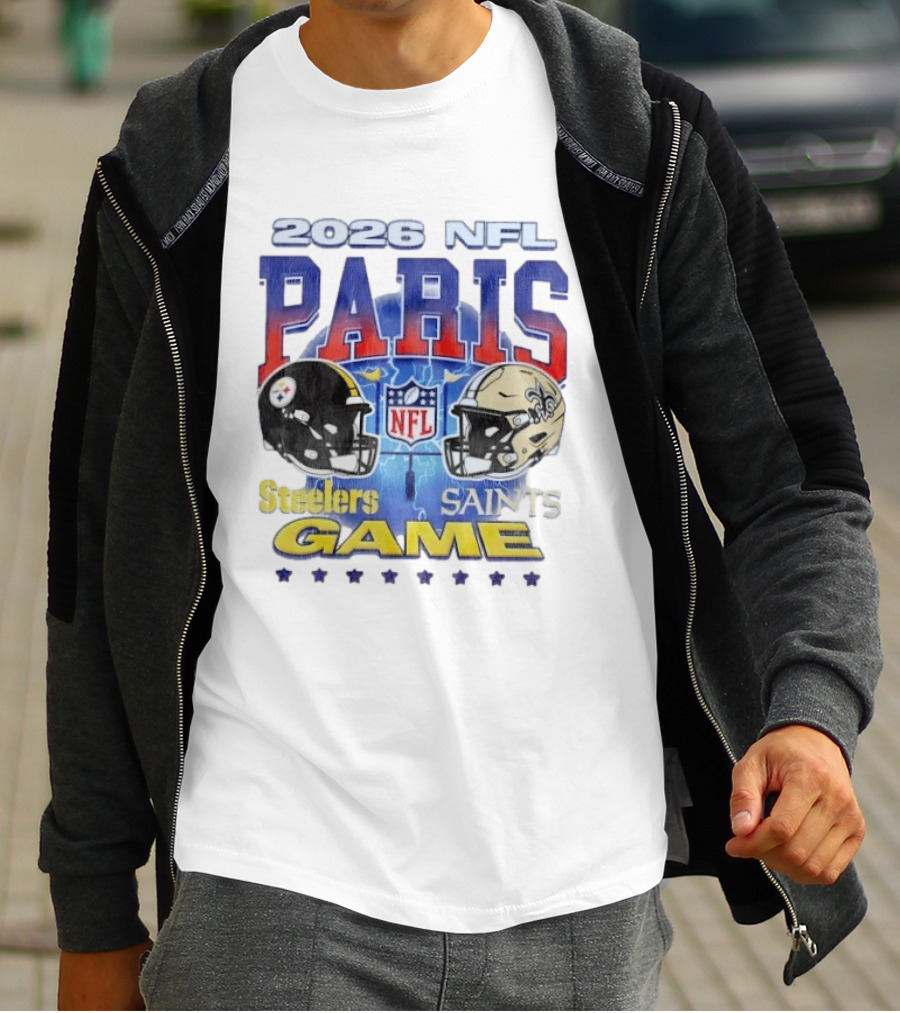 2026 NFL Paris Matchup Steelers Vs Saints Game T-Shirt
