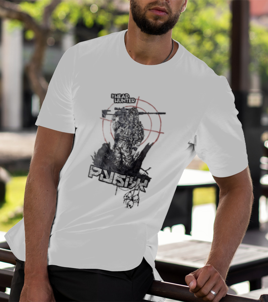 Punish Sniper Ghillie Suit Skulls Target Retro Hunter T-Shirt
