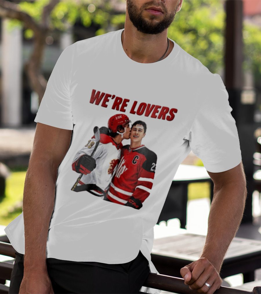 NHL Calgary Flames Matthew Tkachuk Quinn Hughes We're Lovers T-Shirt