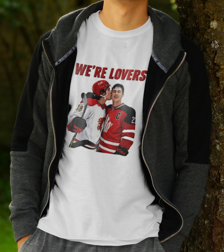 NHL Calgary Flames Matthew Tkachuk Quinn Hughes We're Lovers T-Shirt