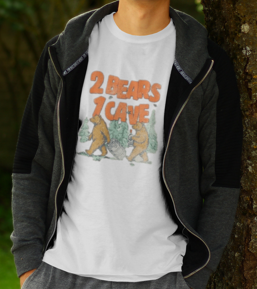 YMH Studios 2 Bears 1 Cave Carrying Keg In Forest T-Shirt