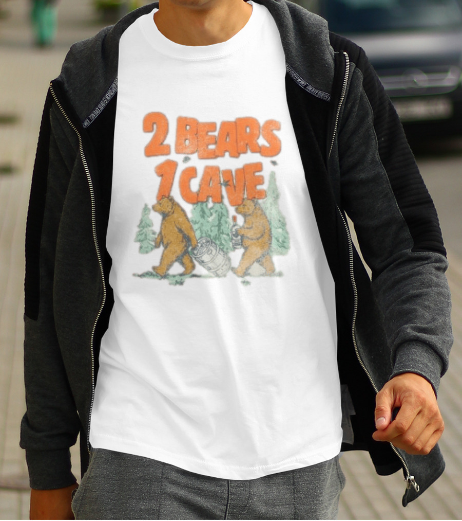YMH Studios 2 Bears 1 Cave Carrying Keg In Forest T-Shirt
