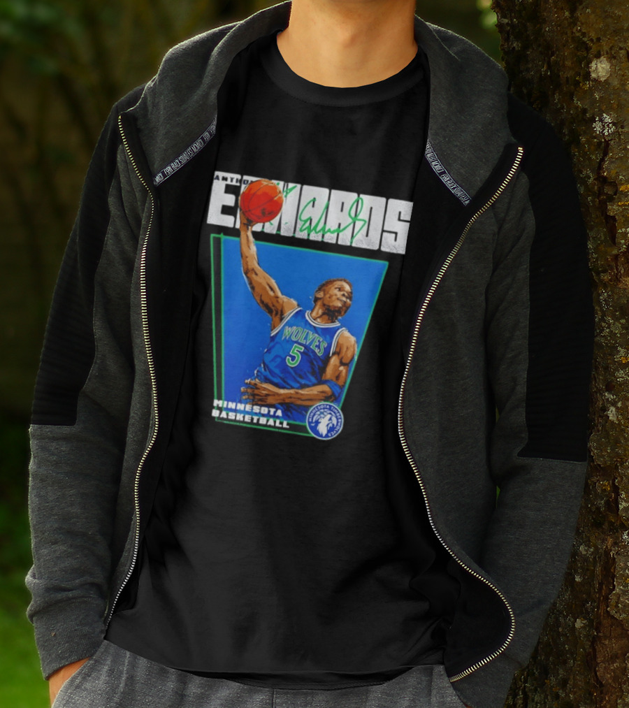 Anthony Edwards Minnesota Basketball Timberwolves Dunking Action T-Shirt
