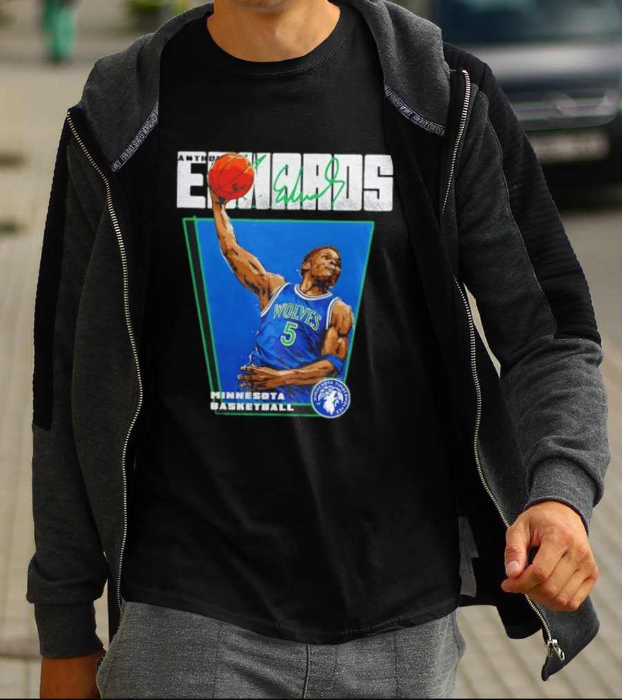 Anthony Edwards Minnesota Basketball Timberwolves Dunking Action T-Shirt