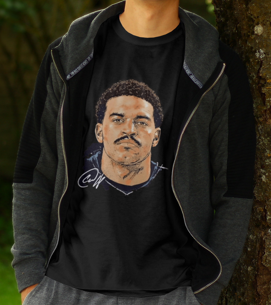 Caleb Williams Chicago Bears Football Retro Mustache T-Shirt
