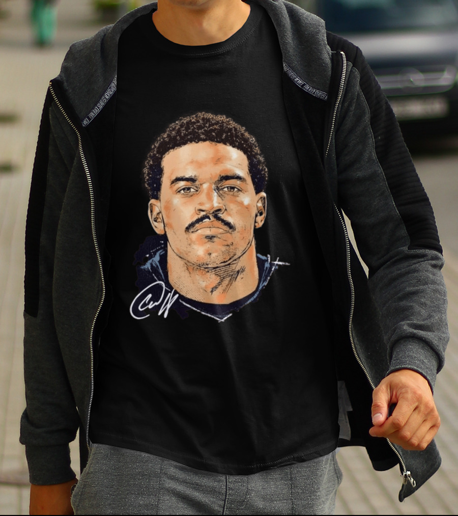 Caleb Williams Chicago Bears Football Retro Mustache T-Shirt