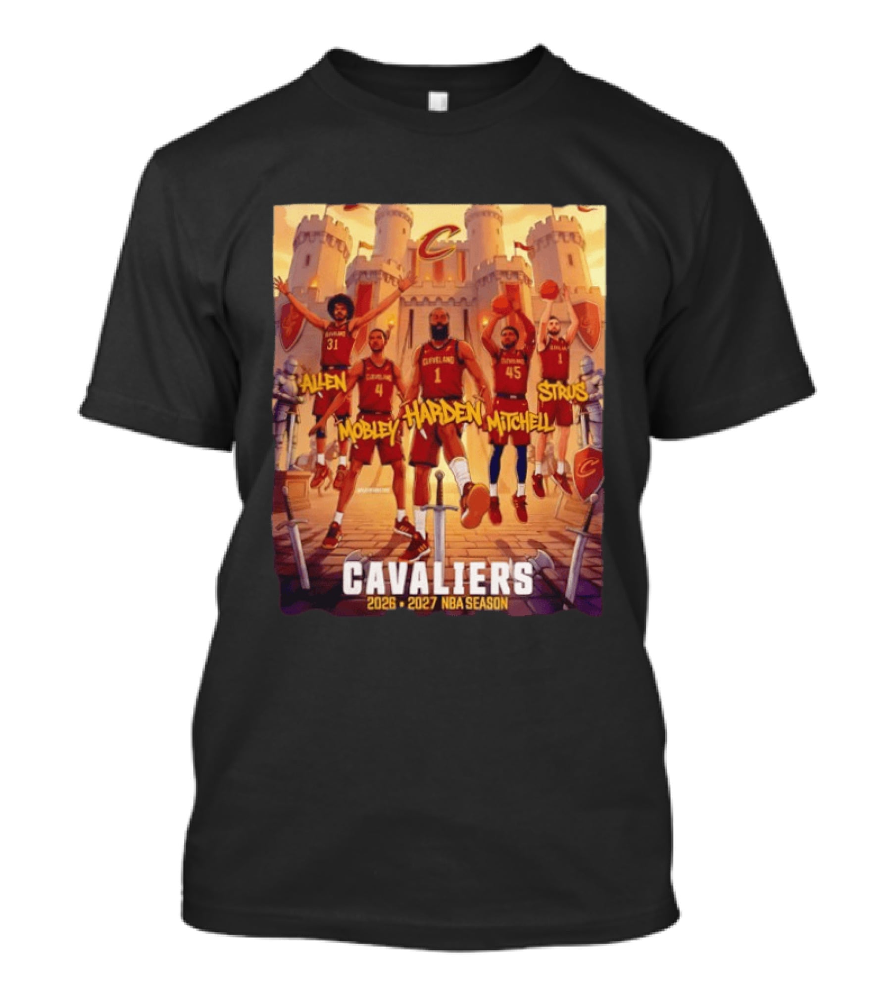 Cleveland Cavaliers 2026 2027 NBA Season Harden Mitchell Mobley Allen Strus Basketball Team Cavaliers T-Shirt