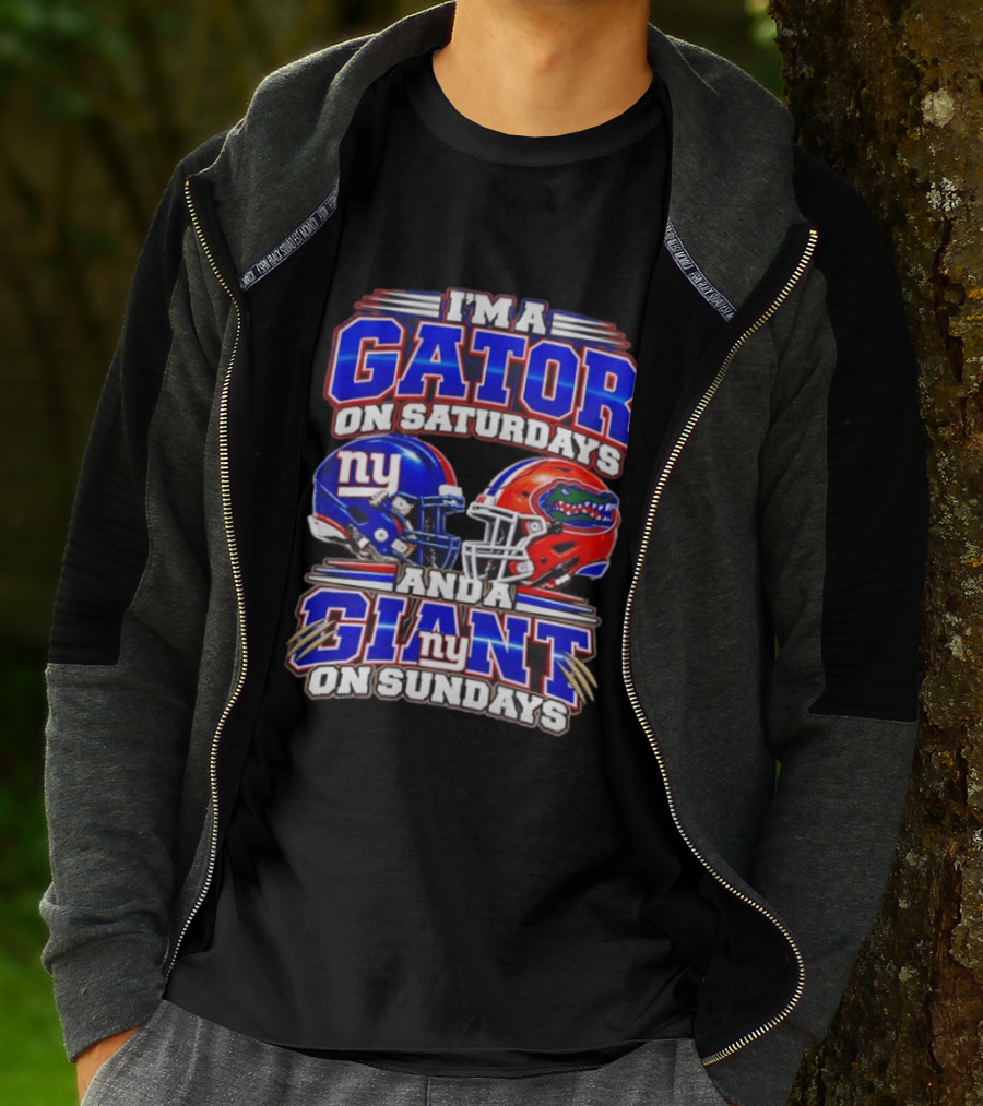 I'm A Gator On Saturdays And A Giant On Sundays NY Helmets T-Shirt
