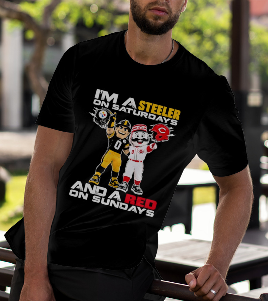 I'm A Steeler On Saturdays And A Red On Sundays With Mascots T-Shirt