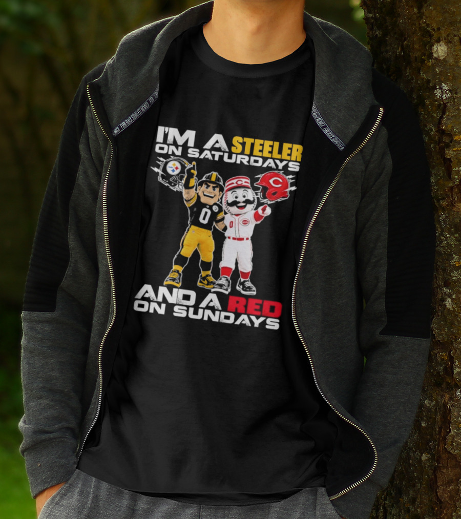 I'm A Steeler On Saturdays And A Red On Sundays With Mascots T-Shirt
