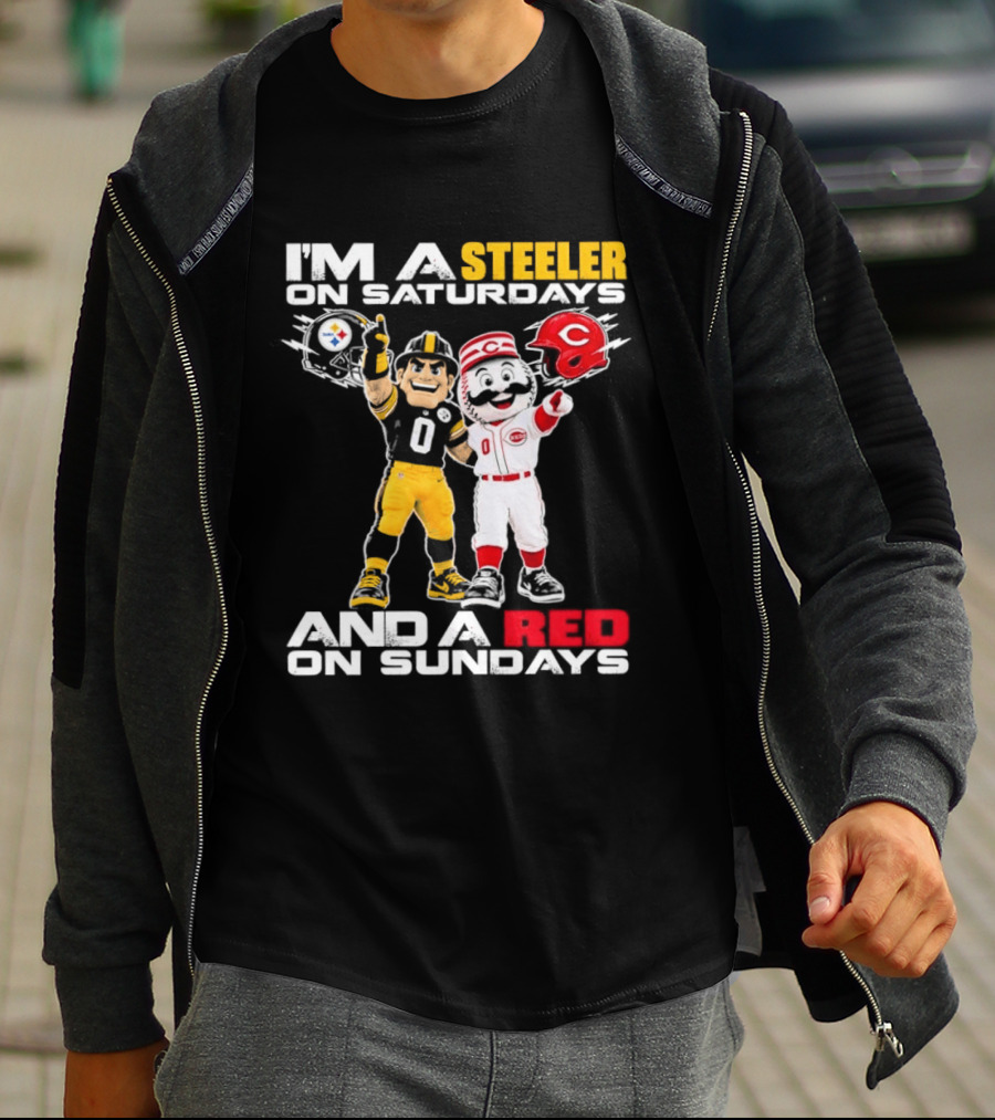 I'm A Steeler On Saturdays And A Red On Sundays With Mascots T-Shirt
