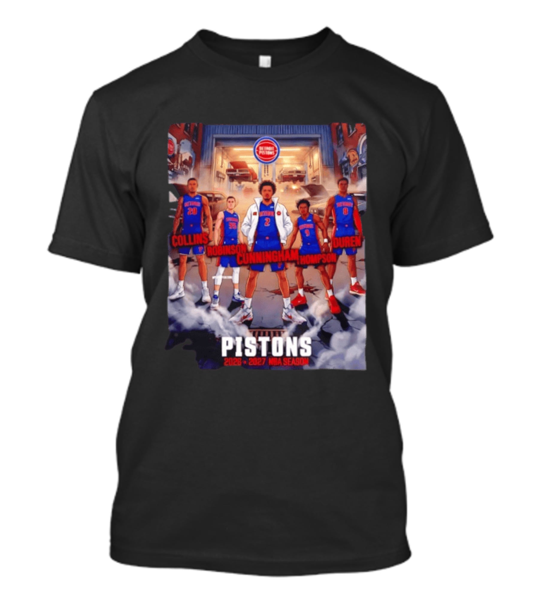 Detroit Pistons 2026 2027 NBA Season Cunningham Thompson Duren Robinson Collins T-Shirt