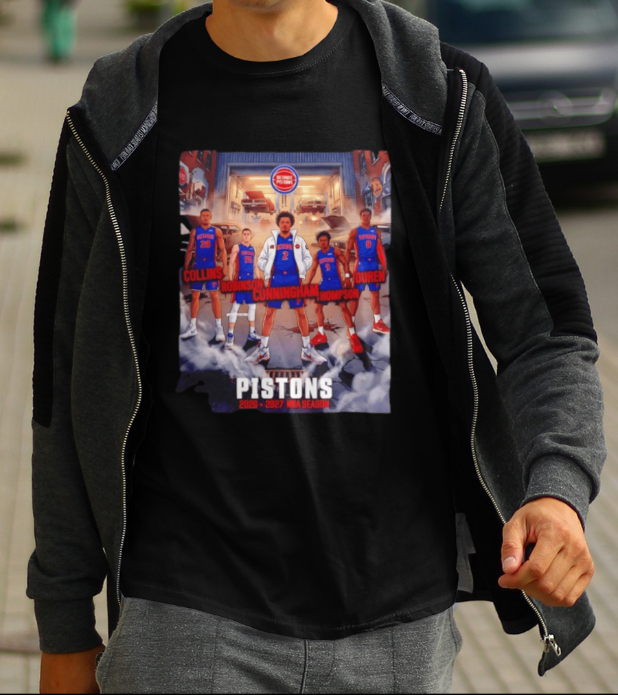 Detroit Pistons 2026 2027 NBA Season Cunningham Thompson Duren Robinson Collins T-Shirt