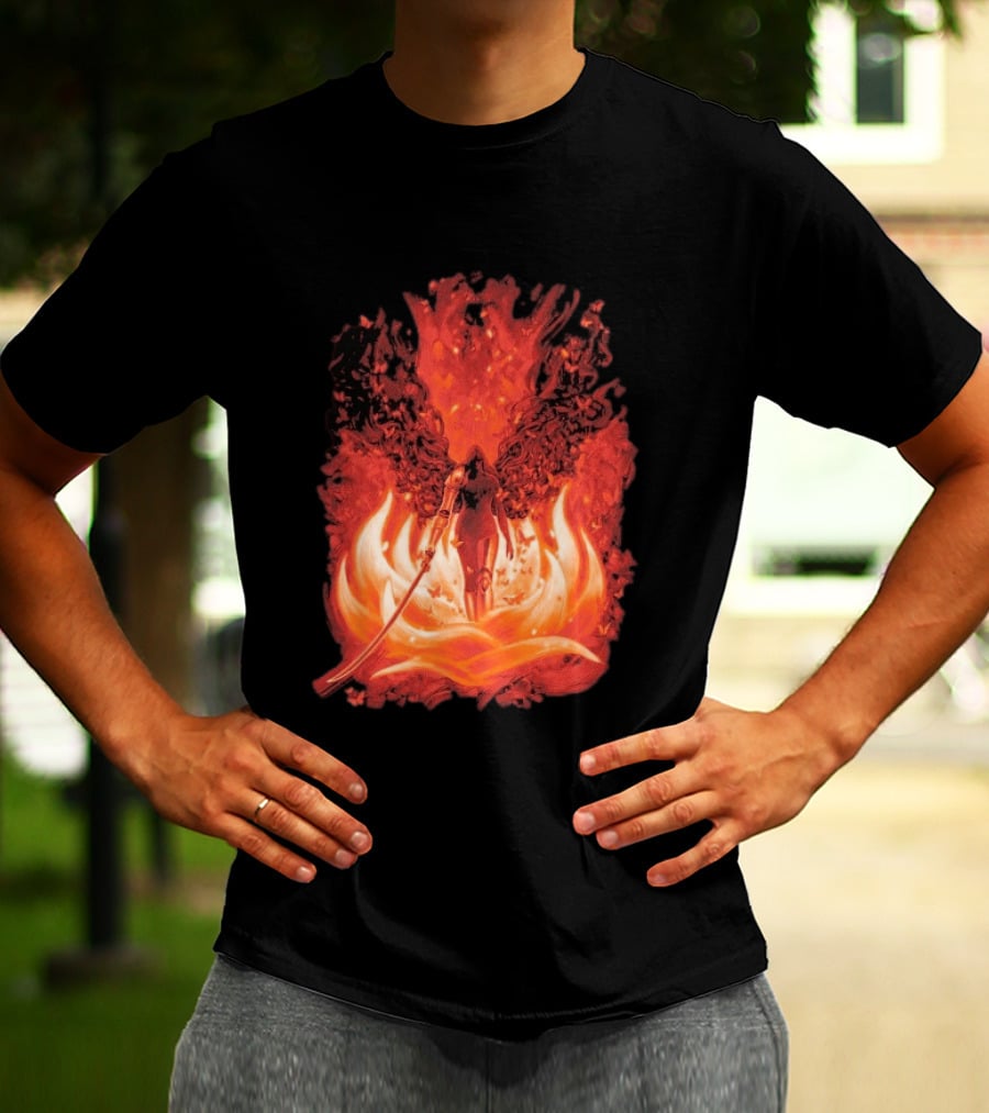 Elden Ring Scarlet Bloom Sword Woman Fiery Flower T-Shirt