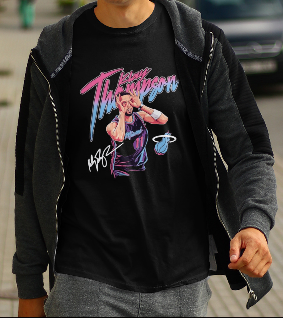 Klay Thompson Miami Heat 11 Three Goggles Signature T-Shirt