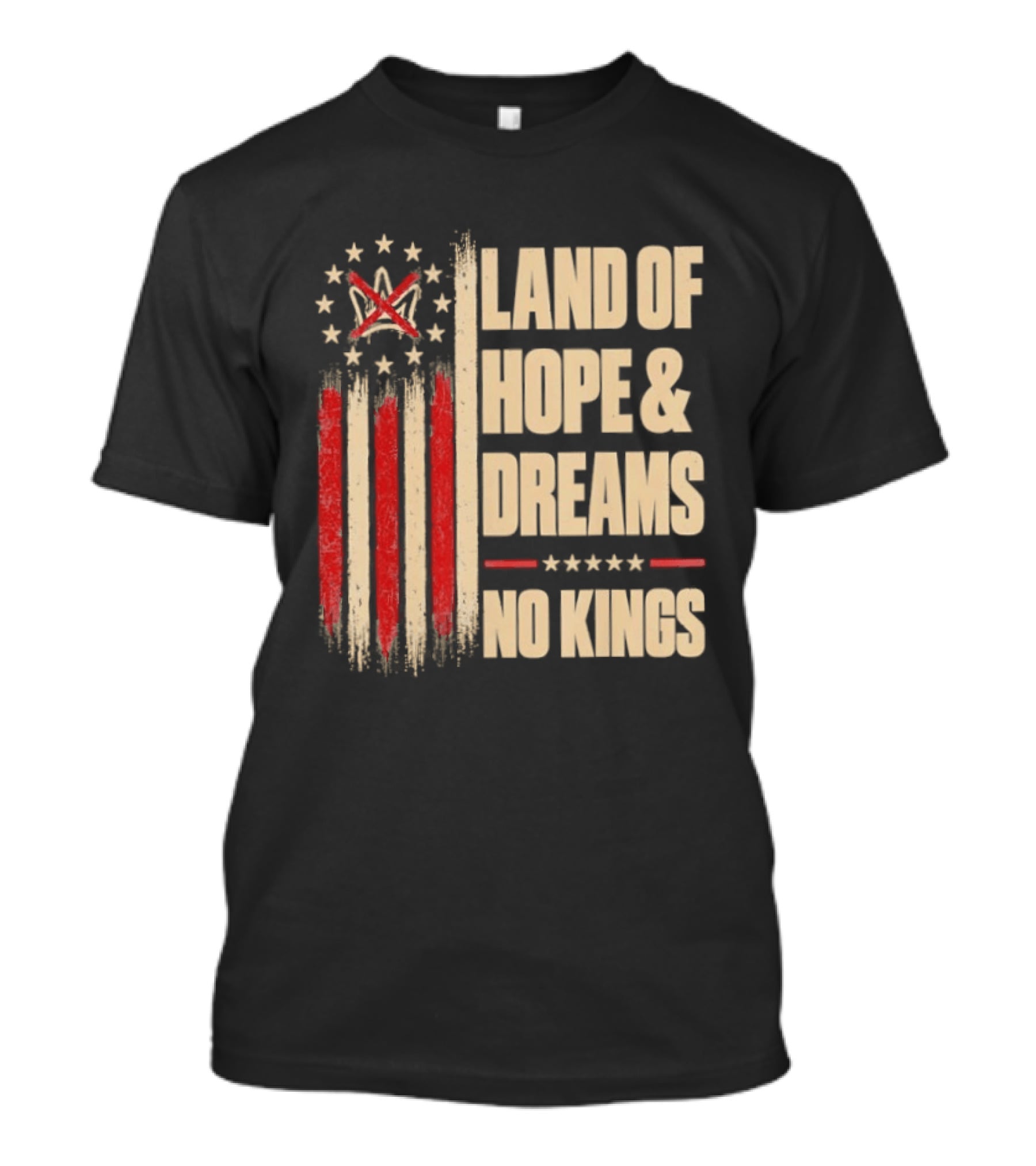 Land Of Hope And Dreams No Kings American Flag Stars Patriot T-Shirt